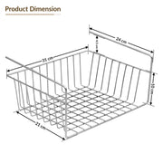 Plantex Under Shelf Organizer Rack for Kitchen Cabinet/12 Inch Multifunction Hanging Shelf Basket for Storage & Organization/Stainless Steel Under Cabinet Storage Rack - (Pack of 1, Chrome)