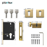 Plantex Dead Lock for Main Door/Lock with Brass 70mm Cylinder with Lock Body and 3 Computerized Keys - Pack of 1 (Brass Antique)