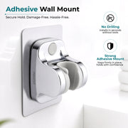 Plantex ABS Hand Shower Holder For Bathroom/Strong Self Adhesive Adjustable Handheld Shower/No Drilling Wall Mount Bracket - (Chrome)