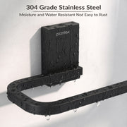 Plantex 304 Grade Stainless Steel Hand Towel Hanger/Napkin Holder for Wash Basin/Towel/Napkin Ring/Bathroom Accessories (Crystal - Black)