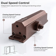 Plantex Premium Heavy Duty Aluminium Door Closer/Automatic Hydraulic Door Closer/Soft Door Closers for Hotel-Home-Office (ISO 9001 Certified)(Capacity 75 Kg, Brown)