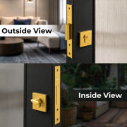 Plantex Dead Lock for Main Door/Lock with Brass 70mm Cylinder with Lock Body and 3 Computerized Keys - Pack of 1 (PVD Gold)