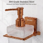 Plantex 304 Grade Stainless Steel Liquid Soap Dispenser for Bathroom/Frosted Glass Hand wash Dispenser/Bathroom Accessories - Pack of 1 (Crystal, PVD Rose Gold)