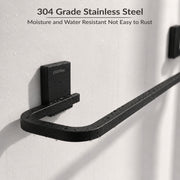 Plantex 304 Stainless Steel Single Towel Rod for Bathroom/Cloth Hanger for Wall/Bathroom Towel Hanger/Bathroom Accessories - Crystal (Black)