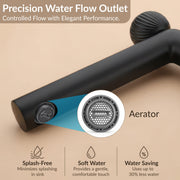 Plantex Brass Wash Basin Mixer Tap/Thermostatic Hot & Cold Basin Mixer Faucet/Deck Mount Pillar Spout for Bathroom Sink - Pack of 1 (APS-4602, Black Matt)