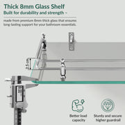Plantex Glass Setup Box Stand Wall Mounted/Glass Shelf/Wall Shelf Rack/Wall Mount Holder with Wall Brackets (12 X 9 Inch)