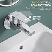 Plantex Bib Cock Water Tap for Bathroom with Water Saving Aerator/Wall Mount Tap for Wash Basin with Teflon Tape & Wall Flange, Chrome (Celesiya-1241)