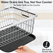 Plantex Stainless Steel Dish Drying Rack/Utensil Drying Rack for Kitchen/Dish Rack with Drainer Tray/Vessel Drainer Basket for Utensils/Bartan Basket Stand (Size- 58.5x44.5x23.5 CM - Chrome Finish)