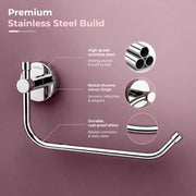 Plantex Stainless Steel Towel Ring for Bathroom/Wash Basin/Napkin-Towel Hanger/Bathroom Accessories - (Chrome - L Shape) - Pack of 1