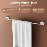 Plantex J4 Stainless Steel Towel Holder in Bathroom/Cloth Hanger for Bathroom/24 Inch Towel Rod/Bathroom Accessories (Chrome Finish) Onix