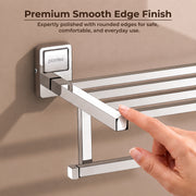 Plantex 304 Grade Stainless Steel 24 inch Towel Rack for Bathroom/Towel Stand/Hanger/Bathroom Accessories - Darcy (Chrome)
