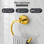 Plantex J4 Stainless Steel Towel Hanger for Wash Basin/Hand Towel Hanger/Napkin Holder for Wash Basin/Bathroom Accessories (PVD Gold Finish) Onix