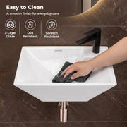 Plantex Platinum Ceramic Wall Mounted Basin/Corner Basin/Wash Basin for Bathroom/Wall Hung Washbasin/Sink for Restaurant, Hotel/10 Years Glaze Warranty by Plantex (Candy -15 x 11 x 5 Inch)