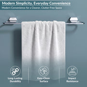 Plantex Towel Rod for Bathroom/304 Grade Stainless Steel Towel Hanger/24 inch Towel Holder/Bathroom Accessories - Pack of 1 (Delta - 2804, Chrome)