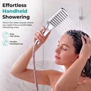 Plantex ABS Hand Shower for Bath/2 Mode Bathroom Shower/Rectangle Hand Shower Without Hose Pipe for Home/Hotel - (Chrome, H399)