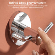 Plantex 304 Grade Stainless Steel Hooks for Hanging Clothes and Towels in Bathroom/Living Room/Bathroom Accessories - Olive (Chrome)