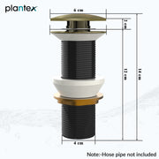 Plantex Pure Brass Waste Coupling for Wash Basin/5 inch Drain Out let System Fully Thread Pop up Coupling for Wash Basin (Brass Antique - Pack of 1)