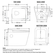 Plantex Platinum Ceramic Wall Hung Commode/P Trap Western Commode for Toilet/Rim Washdown Western Toilet with Soft Close Toilet Seat Cover- (White)