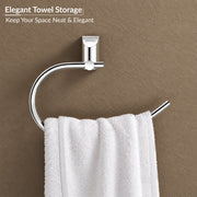 Plantex Pure Brass Towel Holder for Wash Basin/Napkin Holder/Towel Ring/Bathroom Accessories - (Chrome Finish) Superb