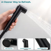 Plantex Self Cleaning Health Faucet for Toilet/ABS Plastic Jet Spray for Bathroom/Hand Gun/ Without Hose Pipe - Pack of 1 (Black)