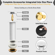 Plantex Pure Brass Waste Coupling 5 Inch/Waste Coupling for Wash Basin/Coupling for Drain Out let System Full Thread (Glossy White - Pack of 1)