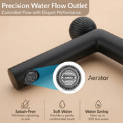 Plantex Brass Wash Basin Mixer Tap/Thermostatic Hot & Cold Basin Mixer Faucet/Deck Mount Pillar Spout for Bathroom Sink - Pack of 1 (APS-4601, Black Matt)