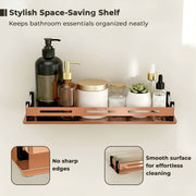 Plantex Multipurose Shelf for Bathroom/Stainless Steel Shelf/Bathroom Accessories - (15 x 5 Inch, PVD Rose Gold)