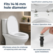 Plantex Top Fix Toilet Seat Cover Hinges with Rubber Bush & Bracket/Universal Toilet Lid Fixing Bolts & Screws/Replacement Toilet Seat Fittings Kit/Bathroom Toilet Accessories - (white)
