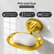 Plantex J4 Stainless Steel Wall Mounted Soap Holder for Bathroom/Soap Holder for Kitchen/Soap Stand for Bathroom/Bathroom Accessories (PVD Gold Finish) Onix
