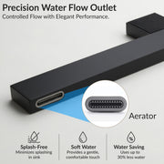 Plantex Brass Wash Basin Mixer Tap/Thermostatic Hot & Cold Basin Mixer Faucet/Deck Mount Pillar Spout for Bathroom Sink - Pack of 1 (APS-4605, Black Matt)