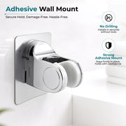 Plantex ABS Hand Shower Holder For Bathroom/Strong Self Adhesive Adjustable Handheld Shower/No Drilling Wall Mount Bracket - (Chrome)