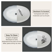 Plantex Table Top Wash Basin For Bathroom/Designer Ceramic Basin/Countertop Vessel Sink Basin - Indo-European Collection (24x 16 x 5 Inch)