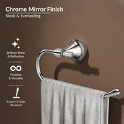 Plantex 304 Grade Stainless Steel Washbasin Towel Holder/Hand Towel Hanger/Napkin Ring for Kitchen/Bathroom Accessories (Chrome) Niko