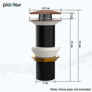 Plantex Pure Brass Waste Coupling for Wash Basin/ 5 inch Drain Out let System Full Thread Pop up Matt Waste Coupling for Wash Basin - Pack of 1 (Matt Rose Gold)