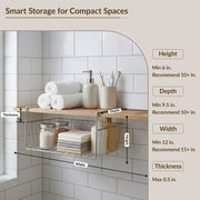 Plantex Under Shelf Organizer Rack for Kitchen Cabinet/12 Inch Multifunction Hanging Shelf Basket for Storage & Organization/Stainless Steel Under Cabinet Storage Rack - (Pack of 1, Chrome)