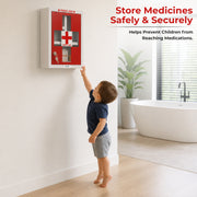Plantex Metal Emergency First Aid Box for Home/Medical Boxes for Medicine Storage with Multi Compartments for School, Office - with Lock (Red & White) Big Size, Wall Mount
