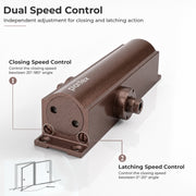 Plantex Premium Aluminium Door Closer/55kg Automatic Door Closer for Wooden Door/Adjustable Spring Door Closer- Brown (ISO 9001 Certified)