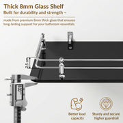 Plantex Glass Setup Box Stand Wall Mounted/Glass Shelf/Wall Shelf Rack/Wall Mount Holder with Wall Brackets (12 X 9 Inch, Black)