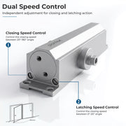 Plantex Heavy Duty Automatic Door Closer/Hydraulic Door Closer for Home/75kg Adujstable Spring Door Closer for Wooden Door & Metal Door (ISO 9001 Certified) - Silver