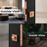 Plantex Dead Lock for Main Door/Lock with Brass 70mm Cylinder with Lock Body and 3 Computerized Keys - Pack of 1 (PVD Rose Gold)
