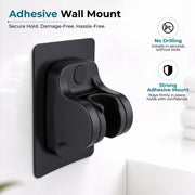 Plantex ABS Hand Shower Holder For Bathroom/Strong Self Adhesive Adjustable Handheld Shower/No Drilling Wall Mount Bracket - (Black)
