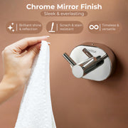 Plantex J4 Stainless Steel Robe Hook/Clothes Hanger for Wall/Hangers for Bathroom/Bathroom Accessories (Chrome Finish) Onix