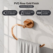 Plantex J4 Stainless Steel Towel Hanger for Wash Basin/Hand Towel Hanger/Napkin Holder for Wash Basin/Bathroom Accessories (PVD Rose Gold Finish) Onix