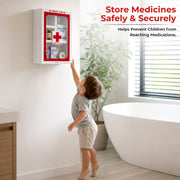 Plantex First Aid Box/Medicine Storage Box/Emergency First Aid Kit Box/Medical Box for Home, School & Office/Medicine Organizer with Multi Compartment - (Red & White) – Big Size Wall Mount – GI Steel