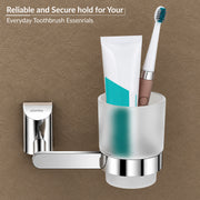 Plantex Smero Pure Brass Tooth Brush Holder/Tumbler Holder/Toothpaste Holder/Bathroom Accessories - Superb (Chrome)