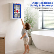 Plantex First Aid Box/Emergency Medicine Storage Box/First Aid Kit Box/Medical Box for Home, School & Office/Lockable with Multi Compartment - (Blue & White) ÃƒÂ¢Ã¢â€šÂ¬Ã¢â‚¬Å“ Big Size Wall Mount ÃƒÂ¢Ã¢â€šÂ¬Ã¢â‚¬Å“ Metal