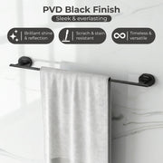 Plantex J4 Stainless Steel 24 Inch Towel Rod for Bathroom/Towel Holder in Bathroom/Towel Holder/Bathroom Accessories (PVD Black Finish) Onix