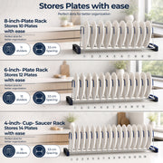 Plantex Stainless Steel Plate Organizer for Kitchen Cabinet/Plate Holder for Modular Kitchen/Saucer/Thali/Plate Rack Stand/Plate Holder for Modular Kitchen/Tandem Box Accessories - Set of 3 (Chrome)