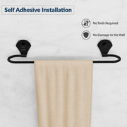 Plantex 24 Inch Self-Adhesive Stainless Steel Towel Hanger/Bathroom Towel Holder for Wall Without Drill/Towel Hanger Stand/Bathroom Accessories - (Royal, Black)