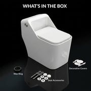 Plantex Imported Platinum One Piece Western Commode for Toilet/Rimless Siphonic Vaccum Commode with Soft Close Toilet Seat Cover - S Trap Outlet (White)